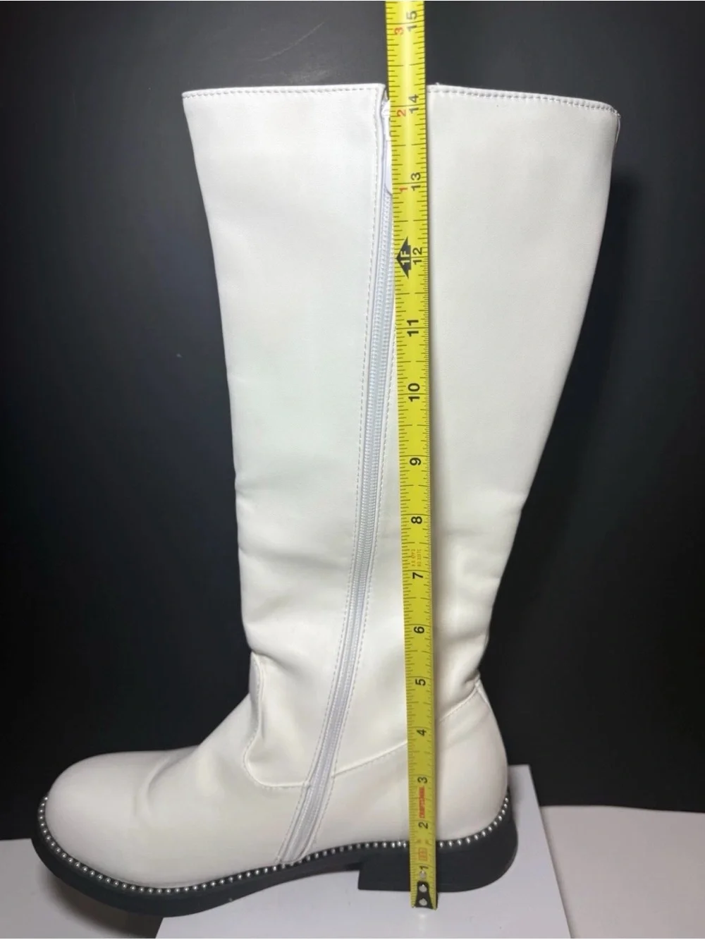 White Knee-High Bow Button Boots - Women